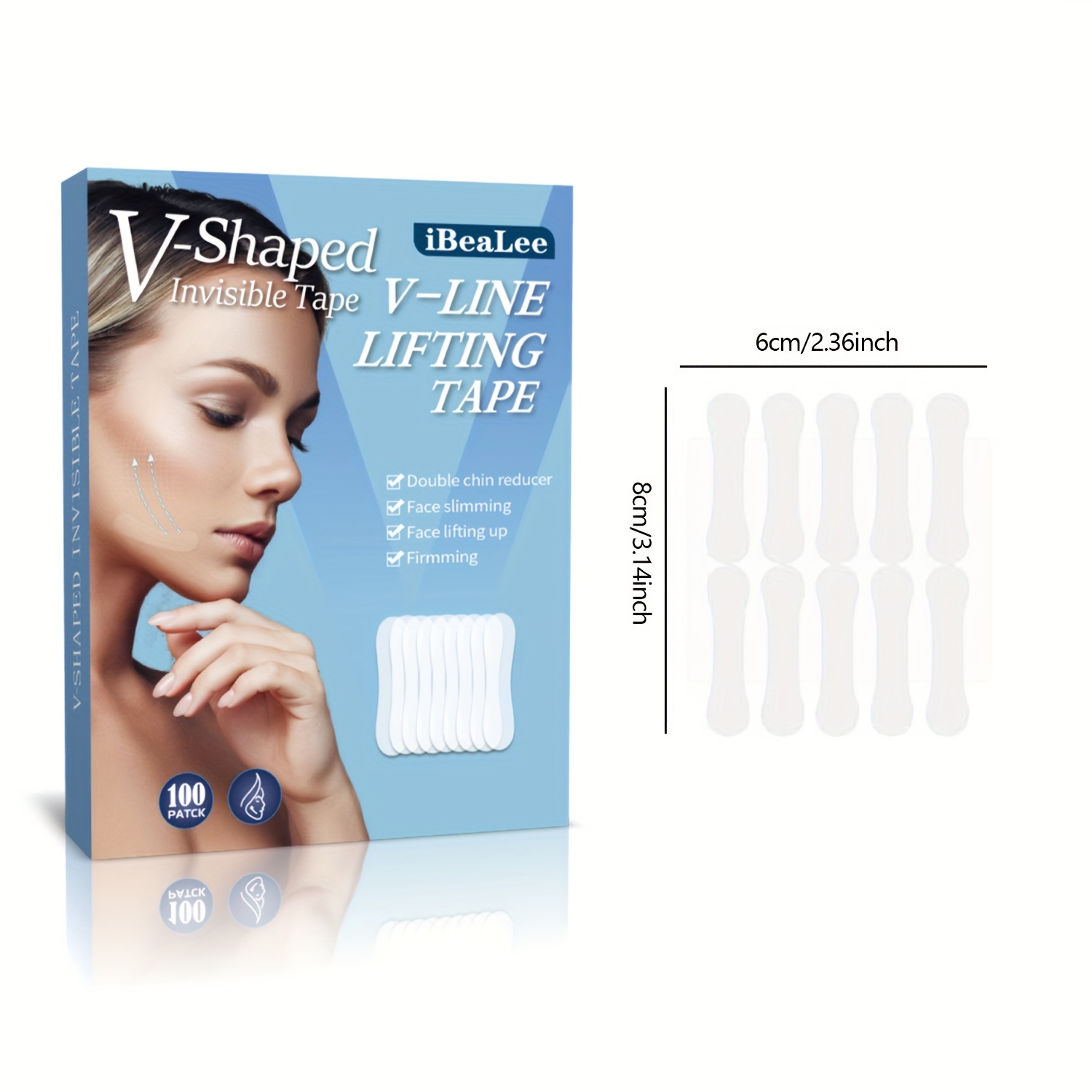  Face Lift Tape Invisible,100 Strips Facial Tape Face