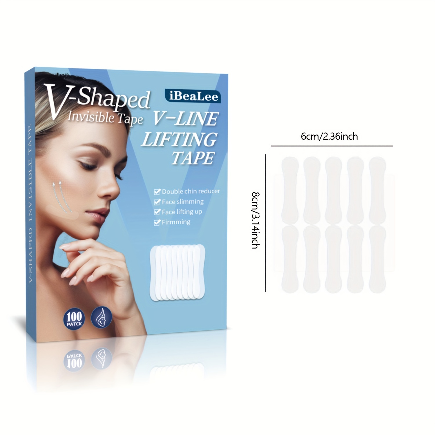 100PCS Face Lift Tape, Face Lift Sticker Ultra-thin Invisible Face Tape For  Instant Face, V-face Neck And Eye Lift