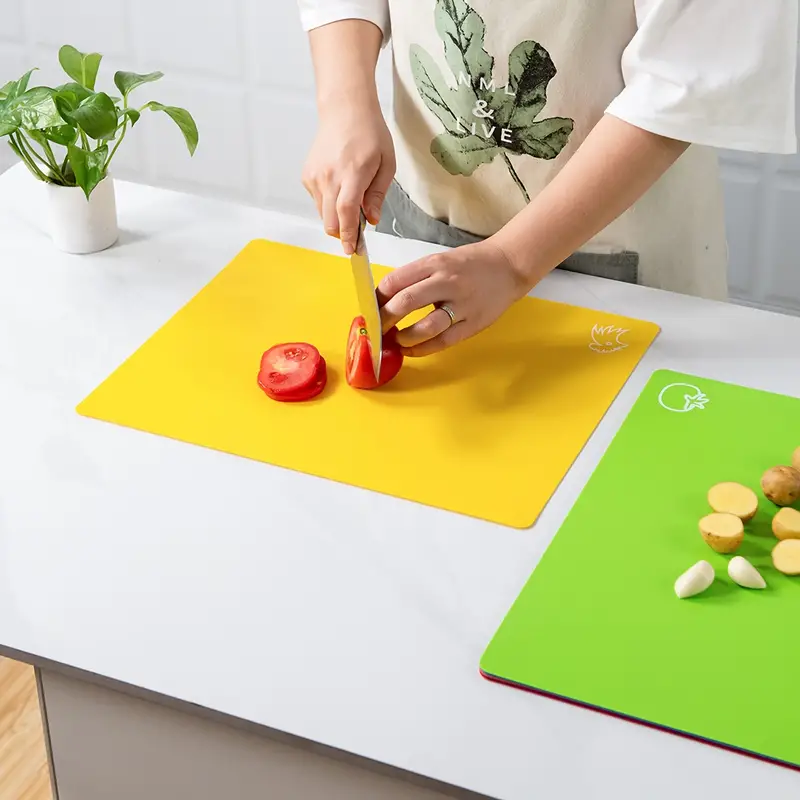 Kitchen Cutting Board Set, Plastic Extra Thick Foldable Flexible