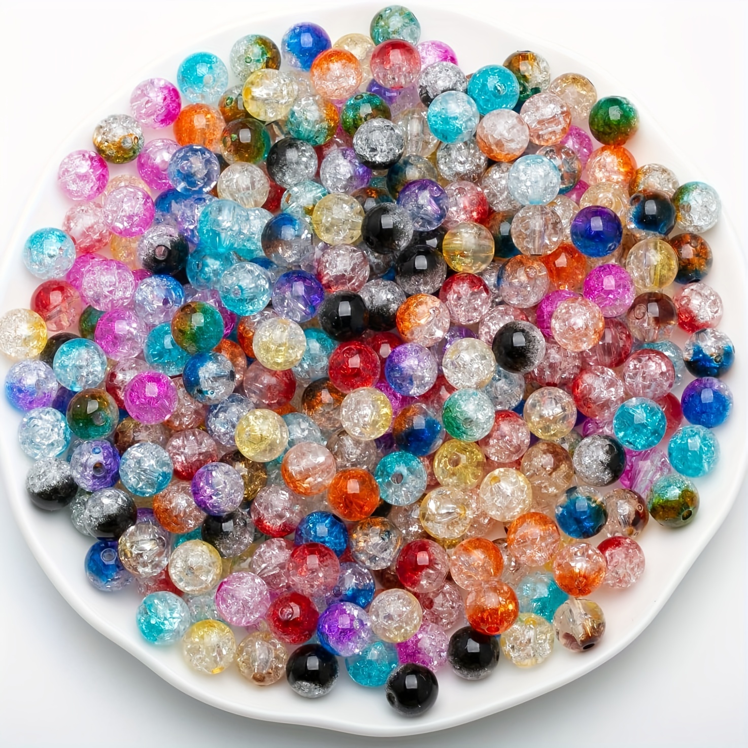 Ice Frosted 8mm Round Plastic Beads (300pcs)