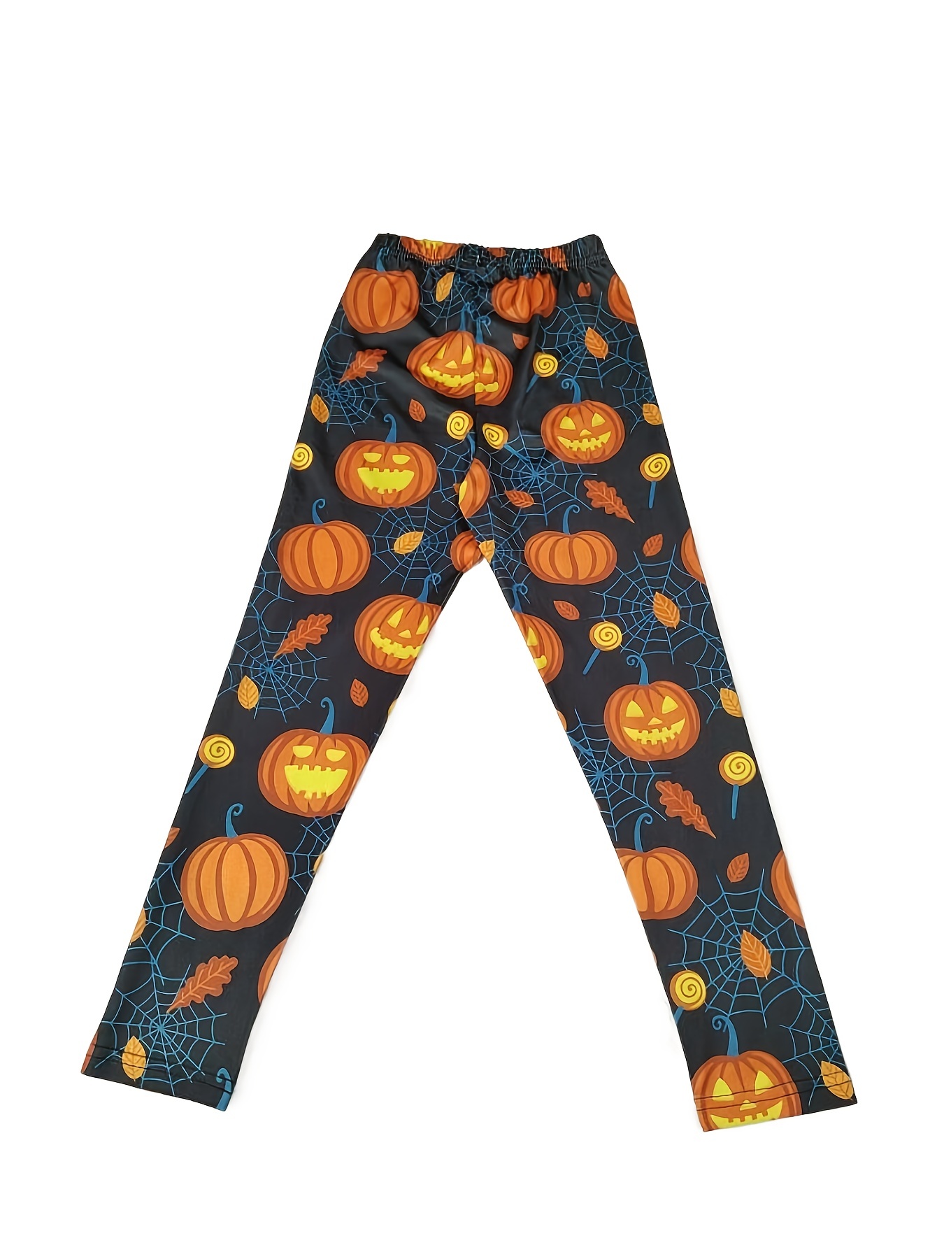 HALLOWEEN LEGGINGS BAT Girl Leggings Orange and Black Bat Print Leggings  for Girls and Boys Unisex Clothing Youth Leggings Kid's Leggings