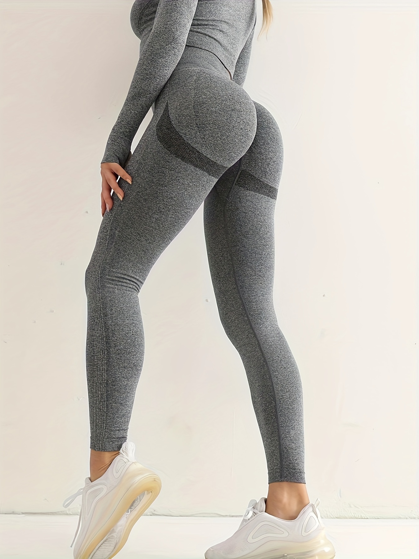 Leggings Skinny Da Corsa Ad Asciugatura Rapida Ad Alta Elasticità Senza Cuciture, Leggings Da Fitness Per Yoga A Vita Alta Con Sollevamento Del Sedere, Abbigliamento Sportivo Da Donna 1