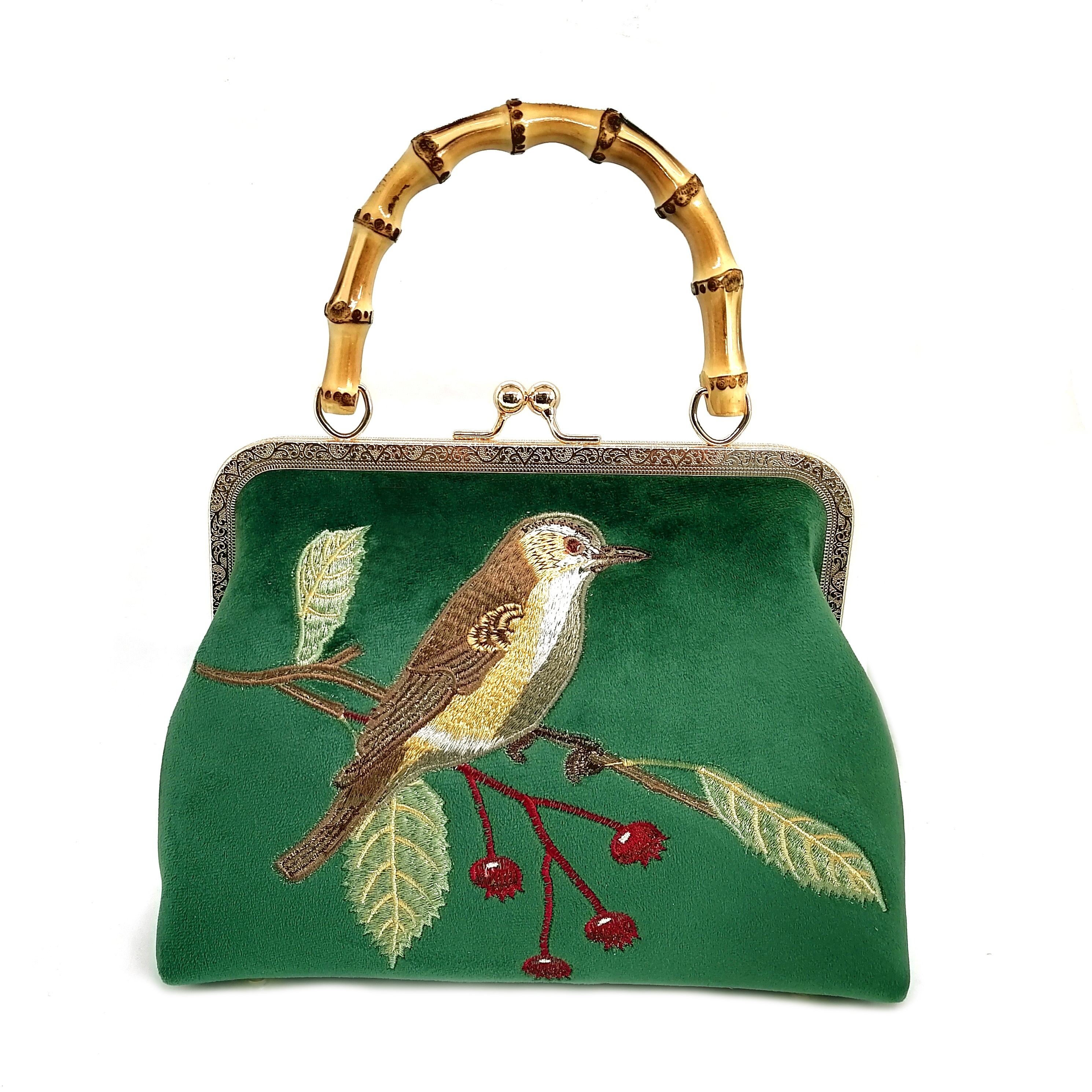 

Vintage Bird Embroidery Handbag, Elegant Evening Clip Purse, Women's Cheongsam Clutch Bag For Prom Banquet
