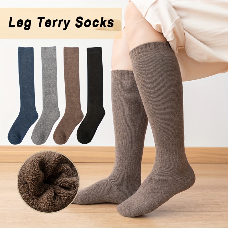 

1 Pairs Of Warm Merino Wool Crew Socks For Men - Ideal For Winter Outdoor Activities, Hiking, Trekking, Camping, And Fishing