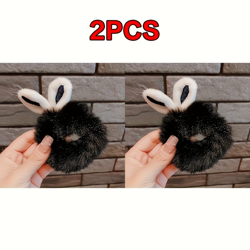 1/2//10 Pcs Carino Peluche Orecchie Coniglio Scrunchies - Temu Italy