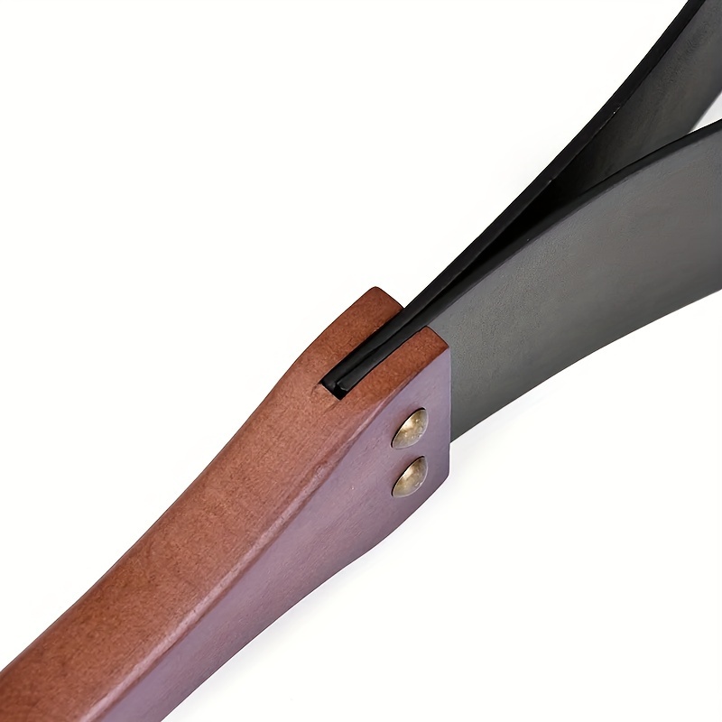 PU Leather-Leather Paddle With Anti-Slip Wooden Handle, Riding
