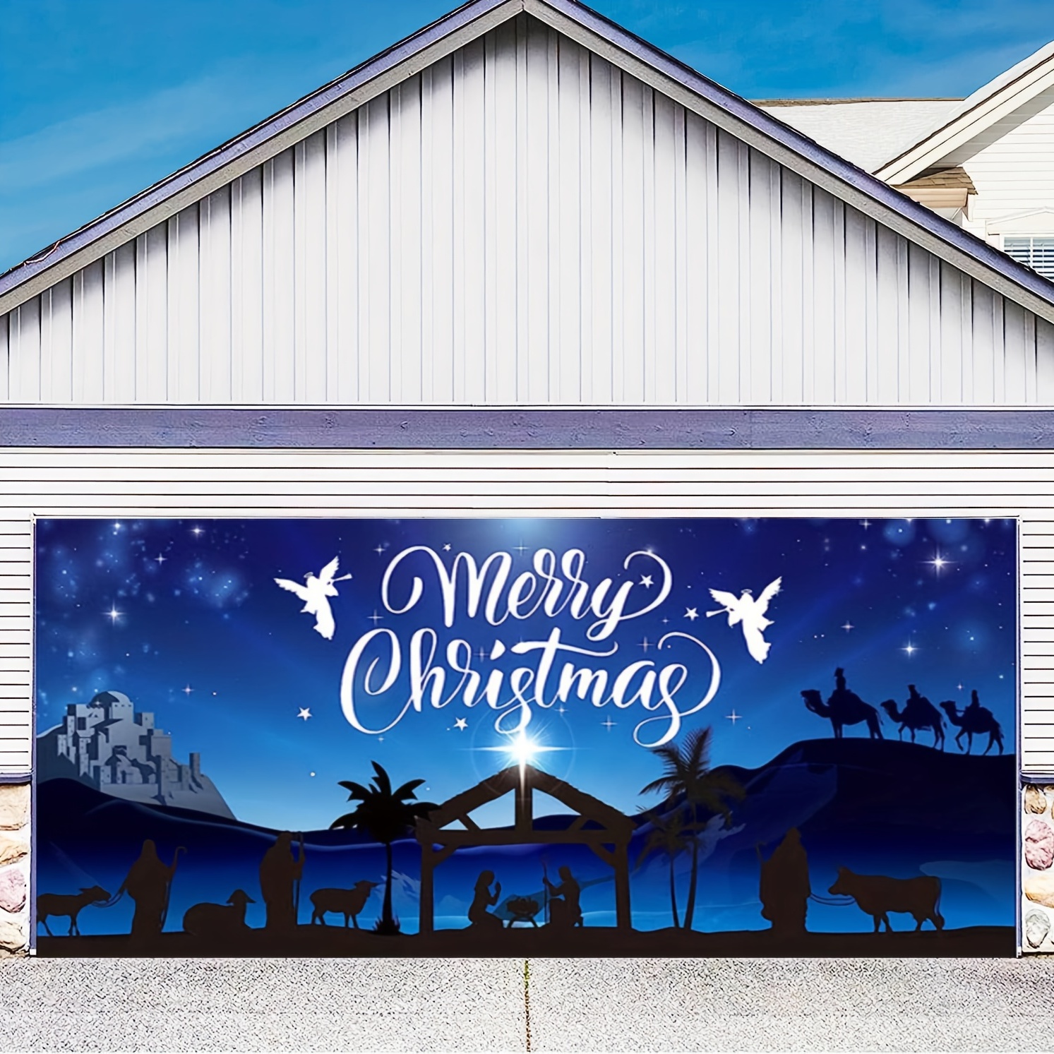 Outdoor Holy Nativity Christmas Holiday Garage Door Banner - Temu