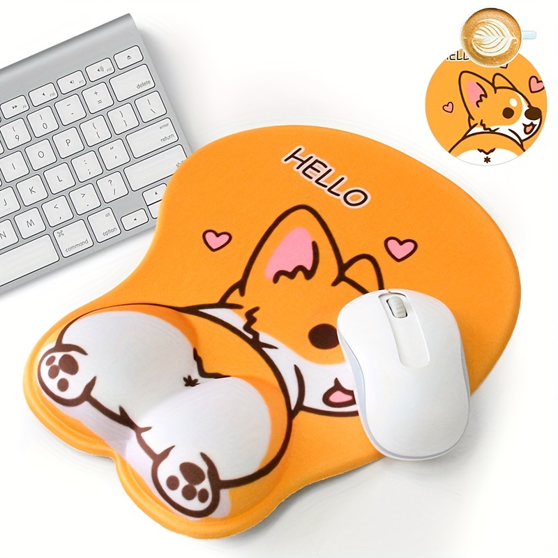 Cityhermit Cute Keyboard Wrist Rest Support for Mouse Computer Arm Rest for  Desk Ergonomic Kawaii Corgi Office Supplies Slow Rising PU Mouse Pad