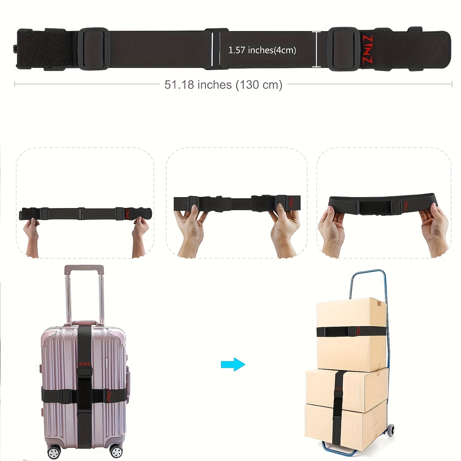 Luggage Straps Adjustable Belt High Elastic Suitcase Bag Bungees with  Buckles – zinmark