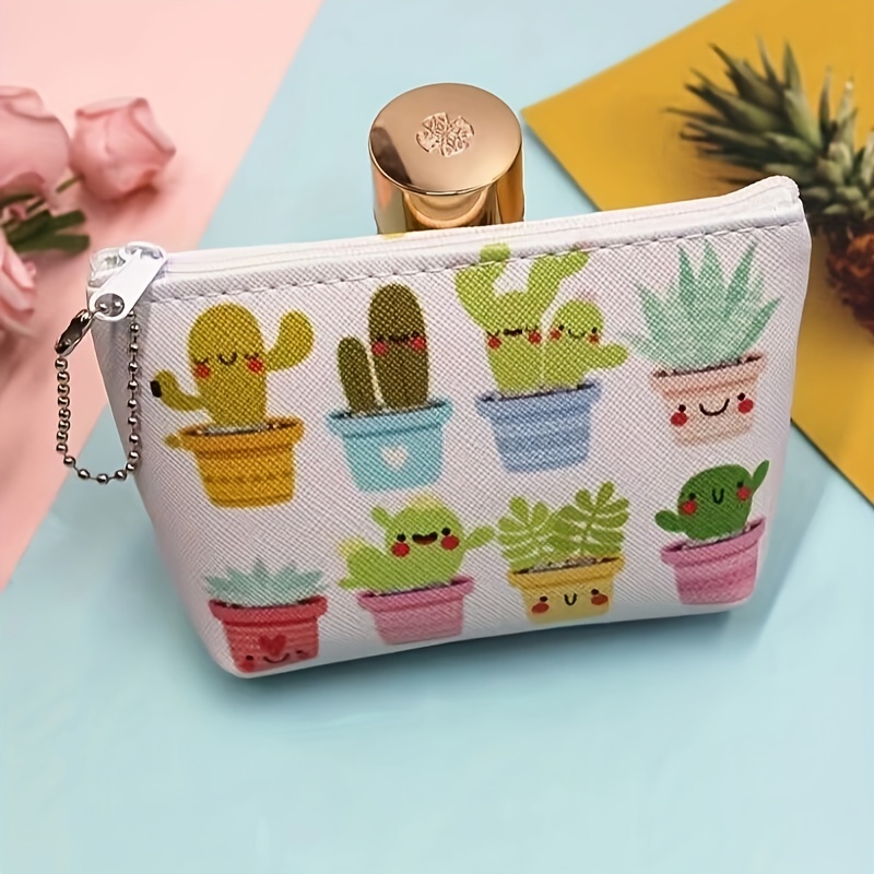 Cactus Coin Purs Zipper Small Wallet Key Bag Waterproof Durable