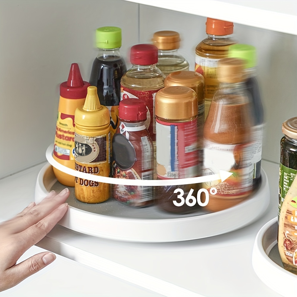 360 Rotation Non-Skid Spice Rack Pantry Cabinet Turntable with Seasoning  Storage Box Rotating Organizer for Kitchen Condiment - AliExpress