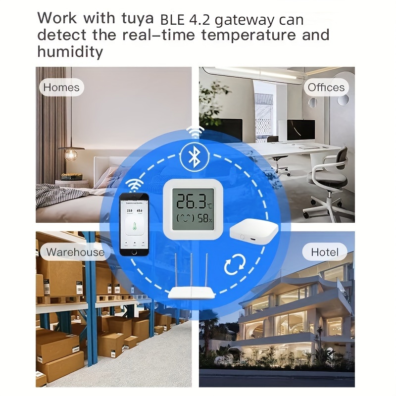 Temperature And Humidity Sensor Real-time Monitor Mini Smart Home  Thermometer App Remote Control Tuya Wifi Indoor Hygrometer