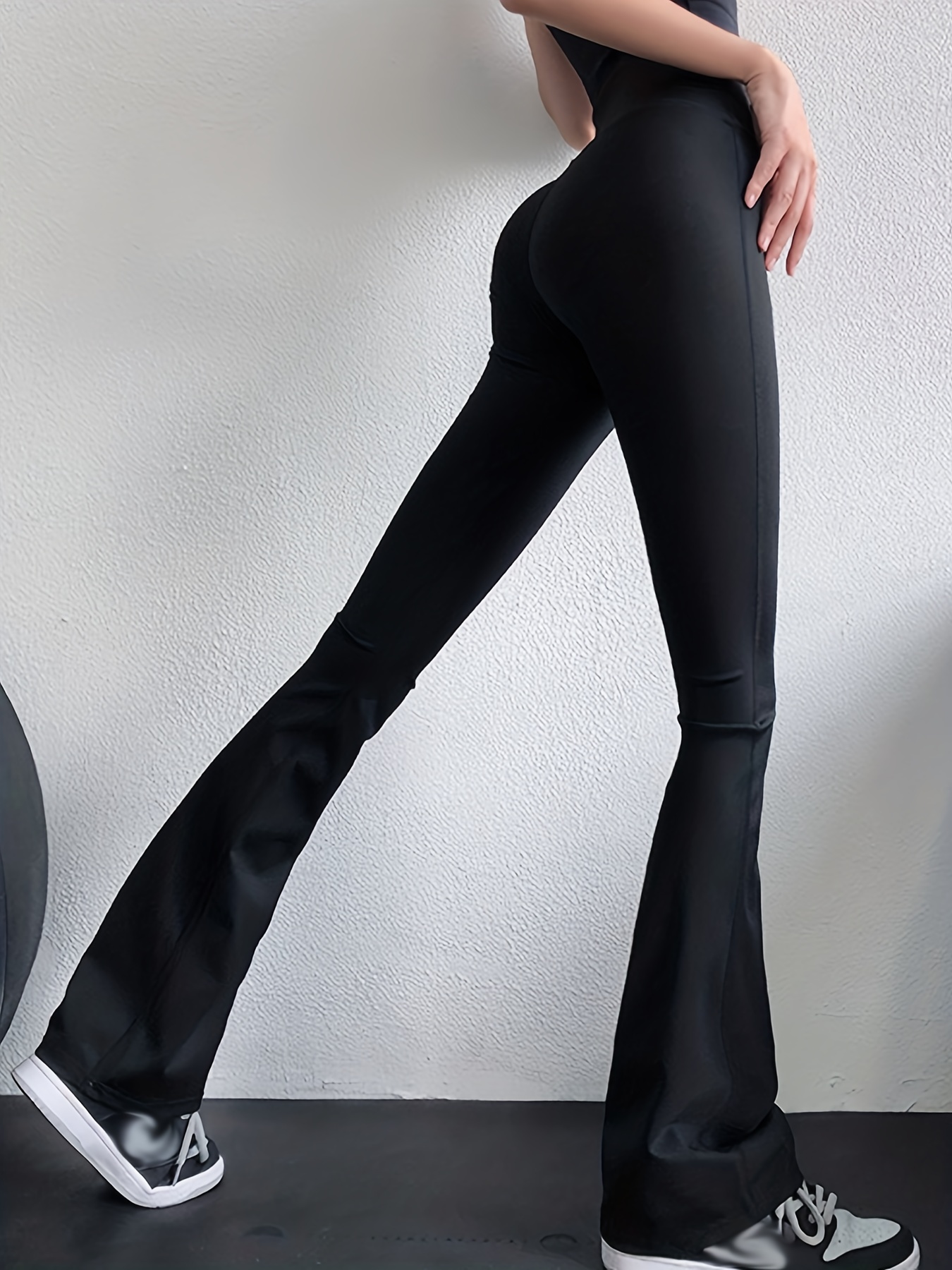 Womens Flare Leggings Tummy Control Elastic High Waist Pants Baggy Casual  Bell Bottom Pants Workout Yoga Leggings : : Clothing, Shoes 
