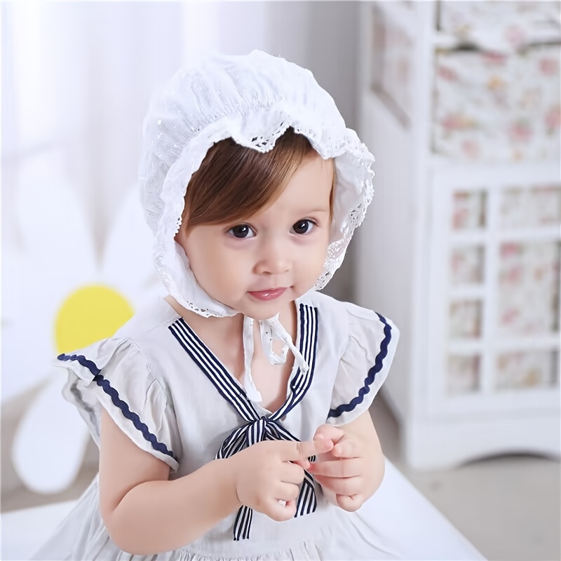 Adorable Lace edged Sun Hat Baby Girls Perfect Summer - Temu New Zealand