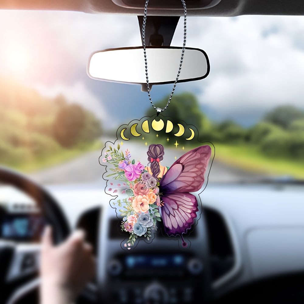 Papillon croix pendaison décoration pour voiture tournesol papillon voiture  charme rétroviseur accessoires voiture décoration intérieure pendentif de  2023 ? $6.99