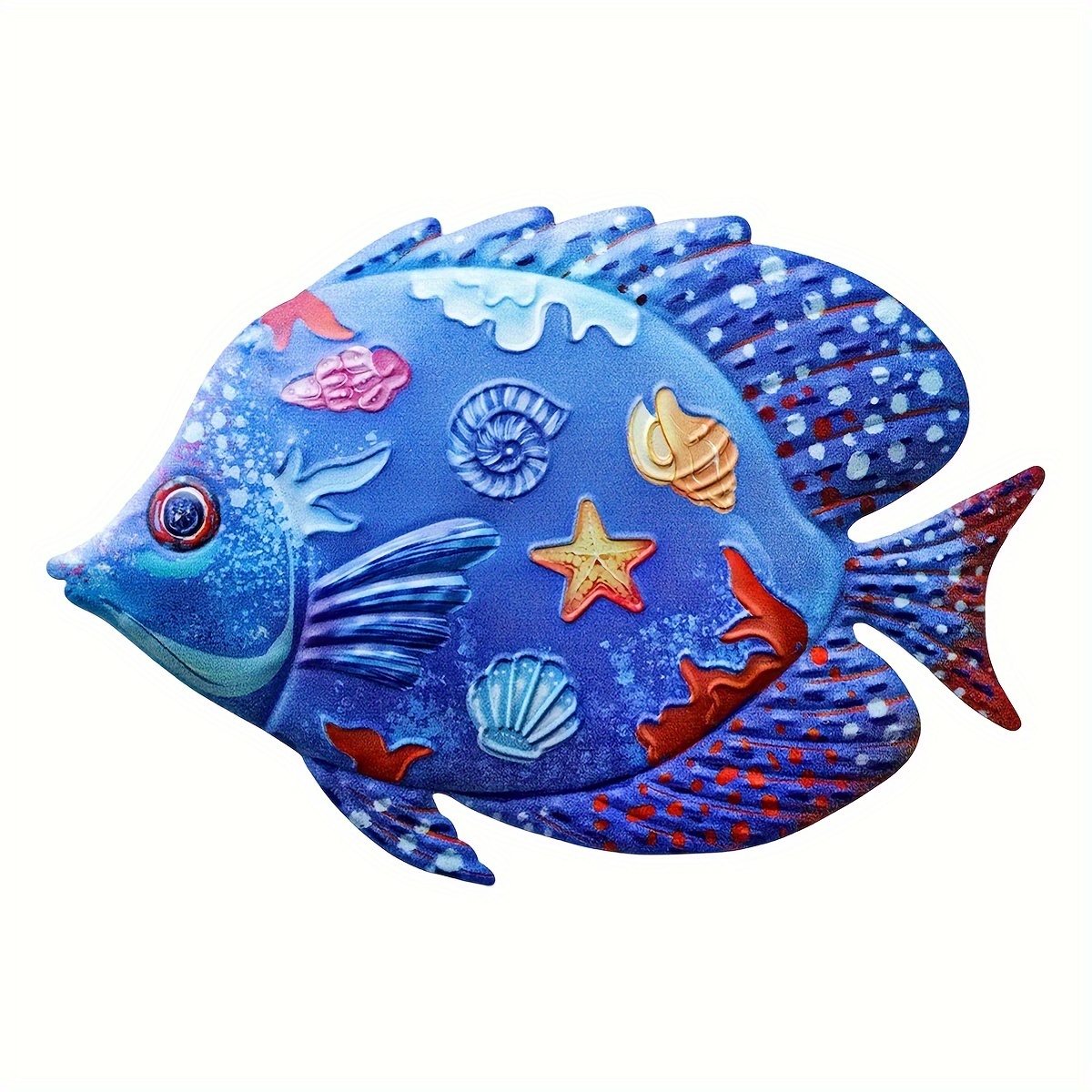 Creative Metal Fish Wall Art Decor Vivid Colorful Metal Fish