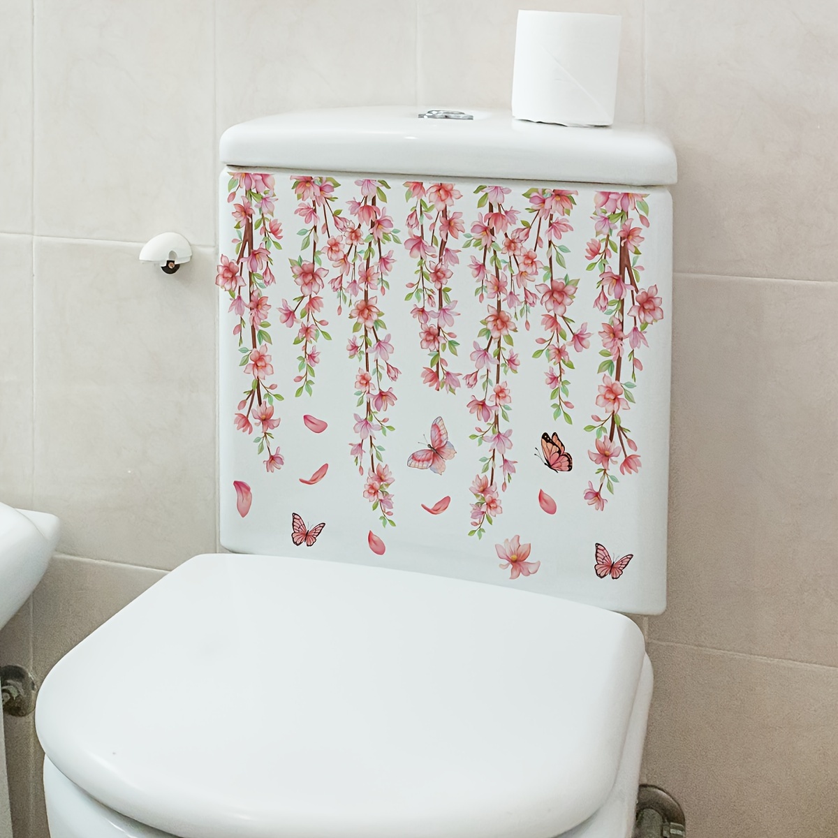 Flower Butterfly Wall Sticker Toilet Home Decor