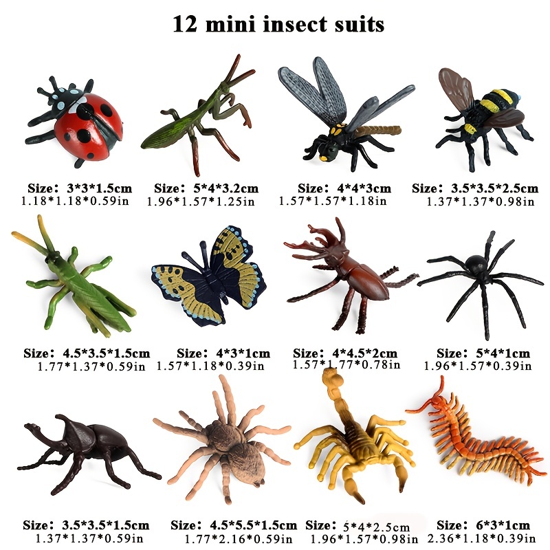 12-piece Insect Model Figures Set - Juguetes Educativos Pvc - Simulación  Plástico Araña, Cucaracha Escarabajo - Juguetes - Temu Mexico