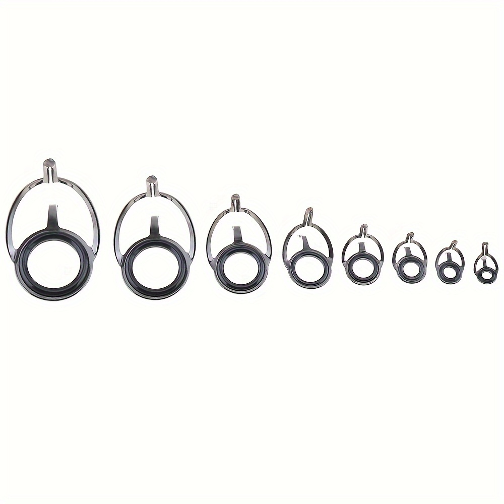 8pcs Mixed Size Double Leg Fishing Rod Guides, Line Rings Pole Repair Kit