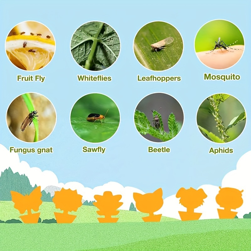 25pcs Piège À Insectes, Planche Collante En Forme Spéciale, Piège À  Insectes, Insectes Collants Double Face, Matériau Pp, Inserts De Sol De  Jardin, Autocollants Anti-moustiques, Convient Pour Les Jardins, Les Cours  Et