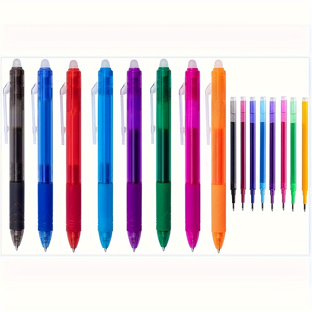 Erasable Pens, Erasable Gel Pens Tip Rub Out Pens With Rubber For Adults  Students School Office Stationary Supplies Gifts - 8 Colors - Temu