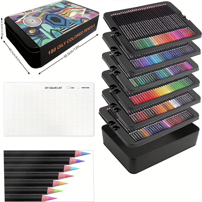 180 lápices de colores profesionales juego de lápices de artistas para  colorear libros núcleo suave de artista de primera calidad con colores –  Yaxa Costa Rica