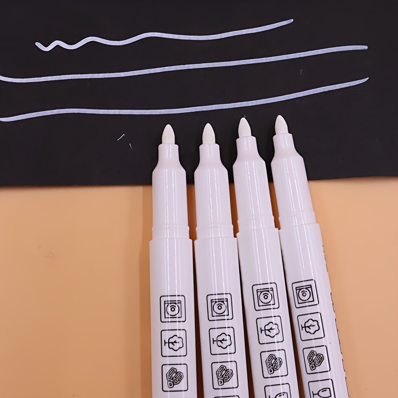 1PCS 0.8mm Highlighters Markers Graffiti Pen On Black Paper White Ink Manga  Markers for Drawing