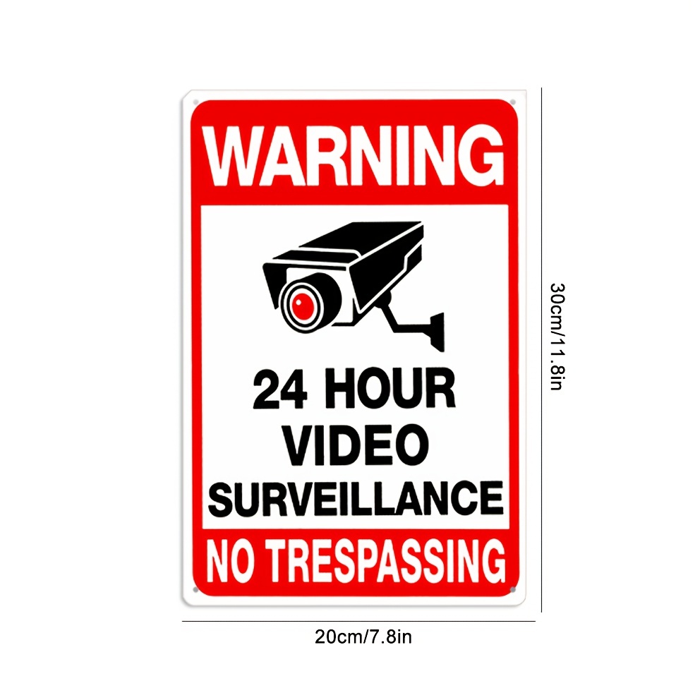 Warnung 24 Stunde Video Überwachung Keine Trespassing Auto