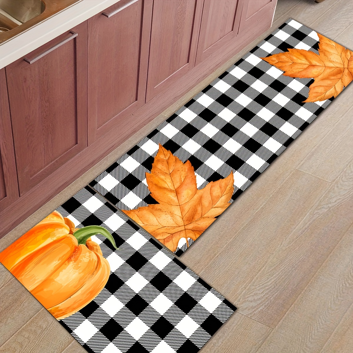 Hello Pumpkin Fall Thanksgiving Kitchen Mats, Autumn Pumpkin Stripe  Farmhouse Anti Fatigue Kitchen Carpet Anti-skid Washable Kitchen Dining  Room Floor Small Office/home Office Sink Laundry Room Decoration Carpet Mat  Thanksgiving Decor Farm