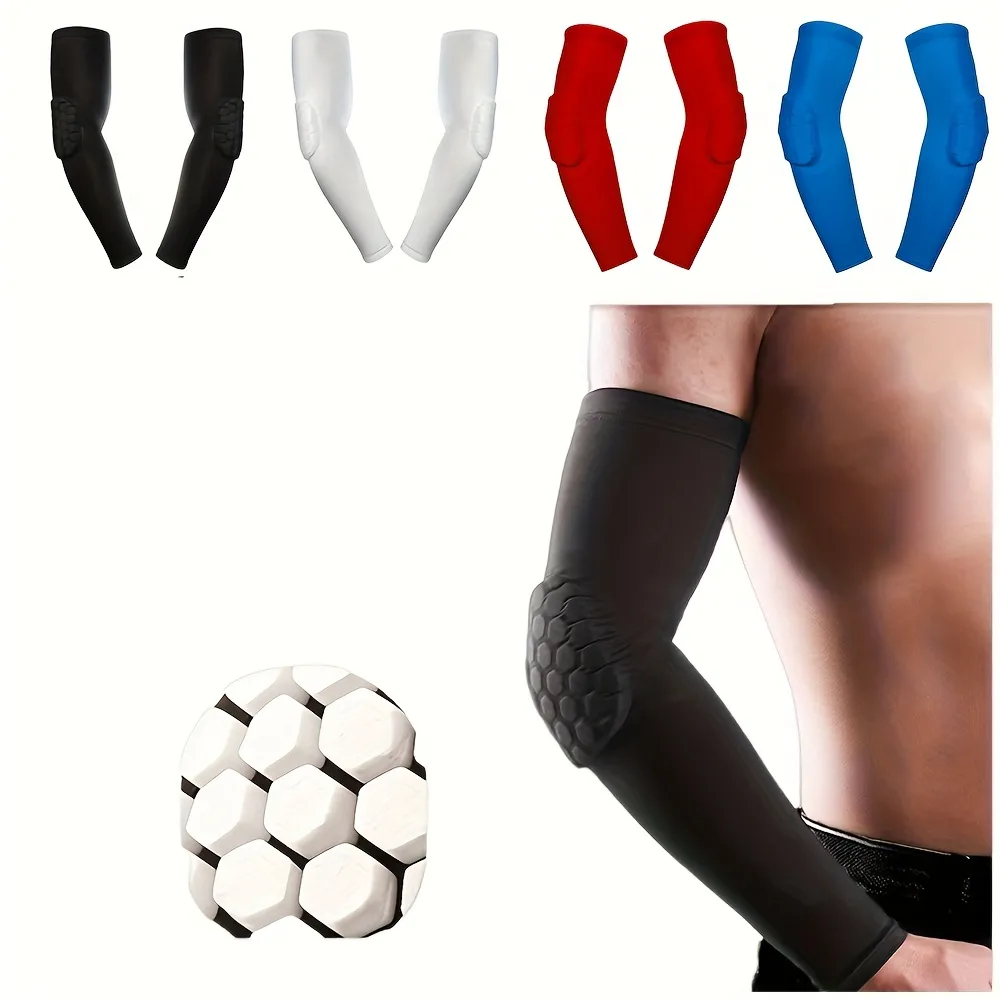 Elbow Pads, Basketball Shooter Sleeves, Collision Avoidance Hex Padded Arm  Sleeves For Volleyball Football Baseball Summer Cycling - Temu