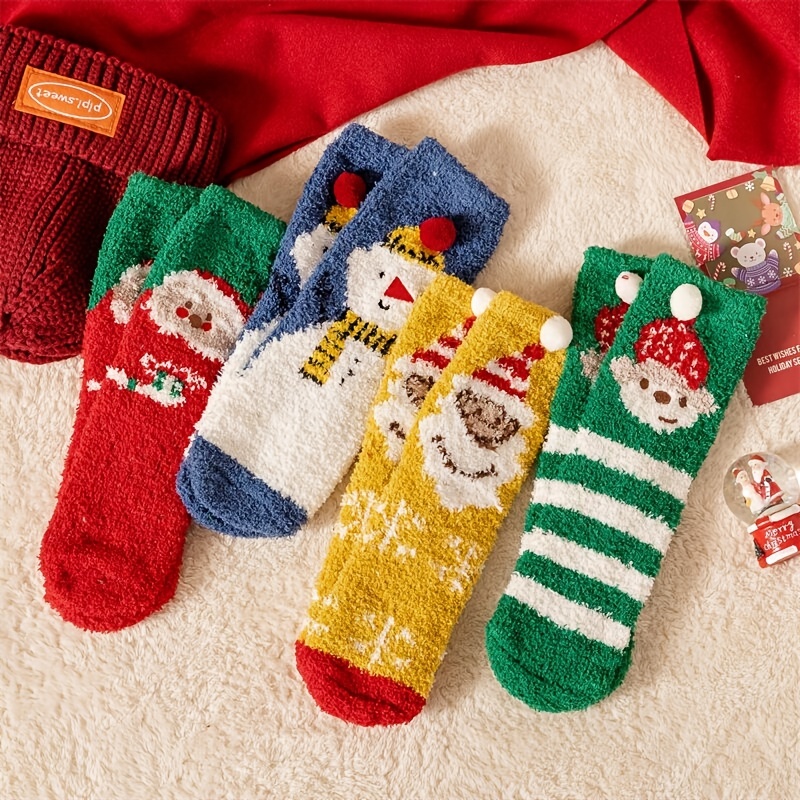 7 Pair Fuzzy Socks for Women Aesthetic Fluffy Warm Slipper Socks Preppy  Thick Cute Long Socsk Winter Christmas Socks (7 Pair,Onesize) at   Women's Clothing store