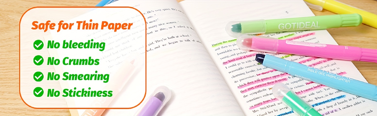 No Bleed Bible Highlighters Assorted Colors Gel Highlighters - Temu
