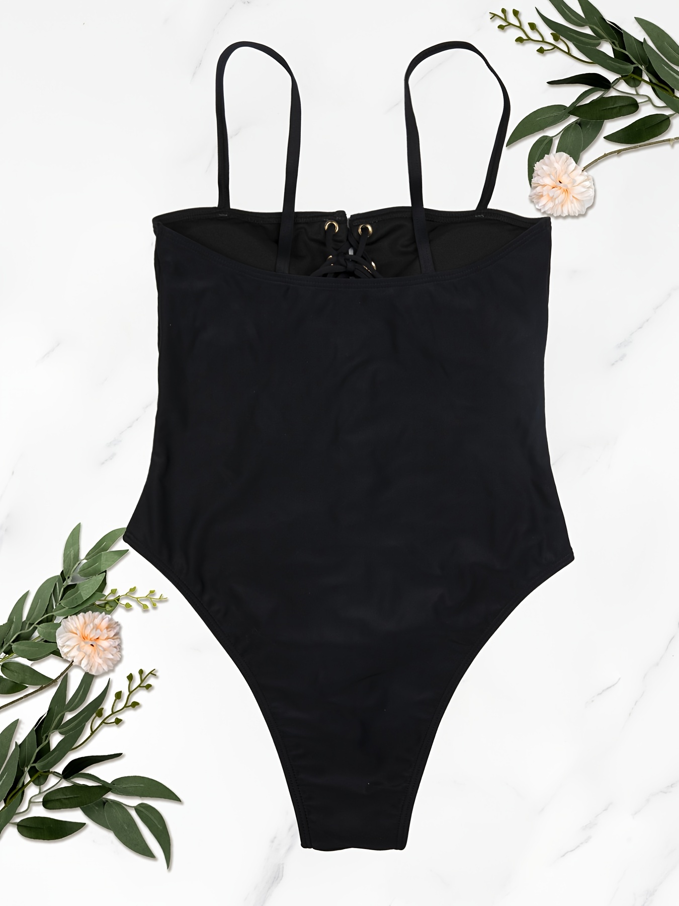 Buy Black Strappy Cut-Out Tummy Control Swimsuit from Next