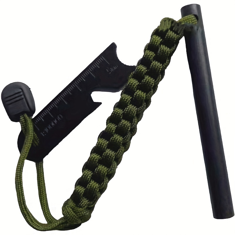 3 Inch Survival Drilled Flint Fire Starter Ferro Rod Kit, With Paracord  Lanyard Handle And Striker