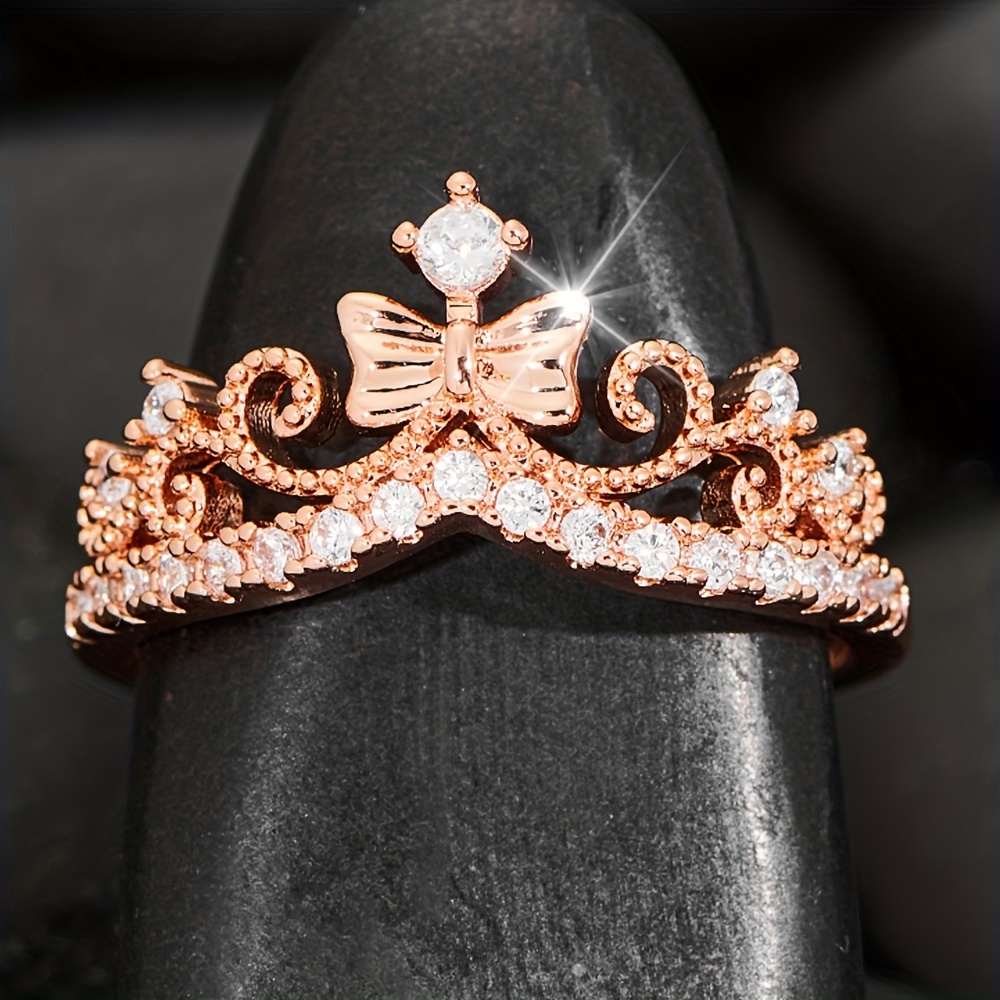 Adjustable Ring Crown, Rhinestone Jewelry, Crown-shaped Ring