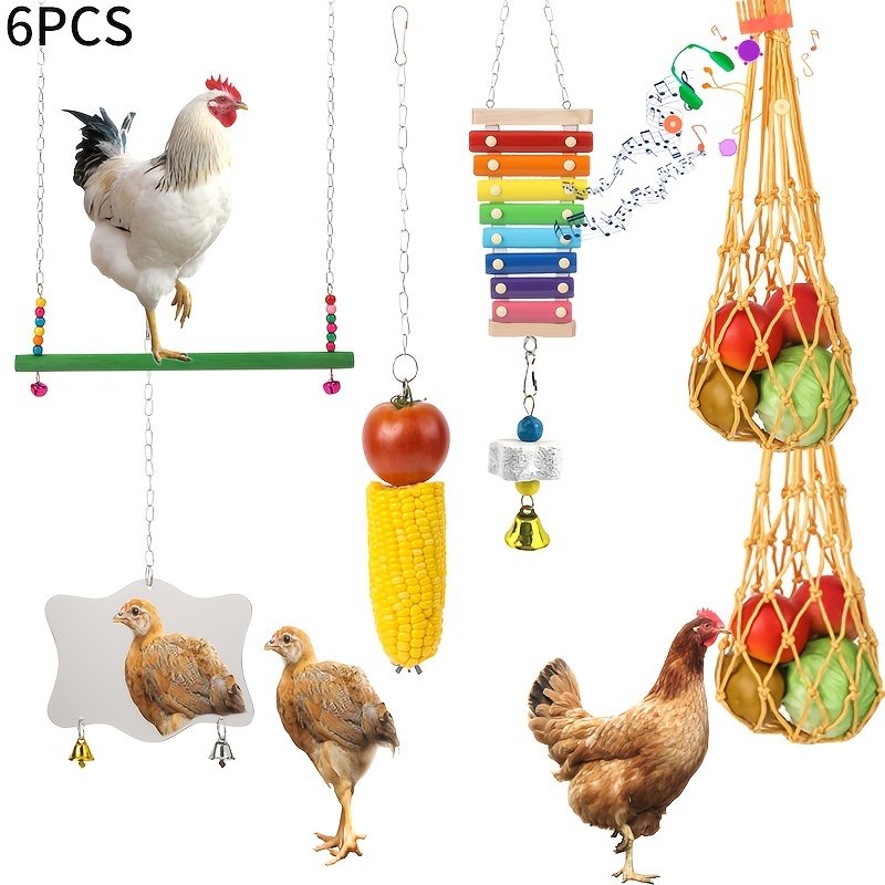 1pc Hanging Random Color Chicken Feeding Net Bag For Farm Animal For Food  Feeding