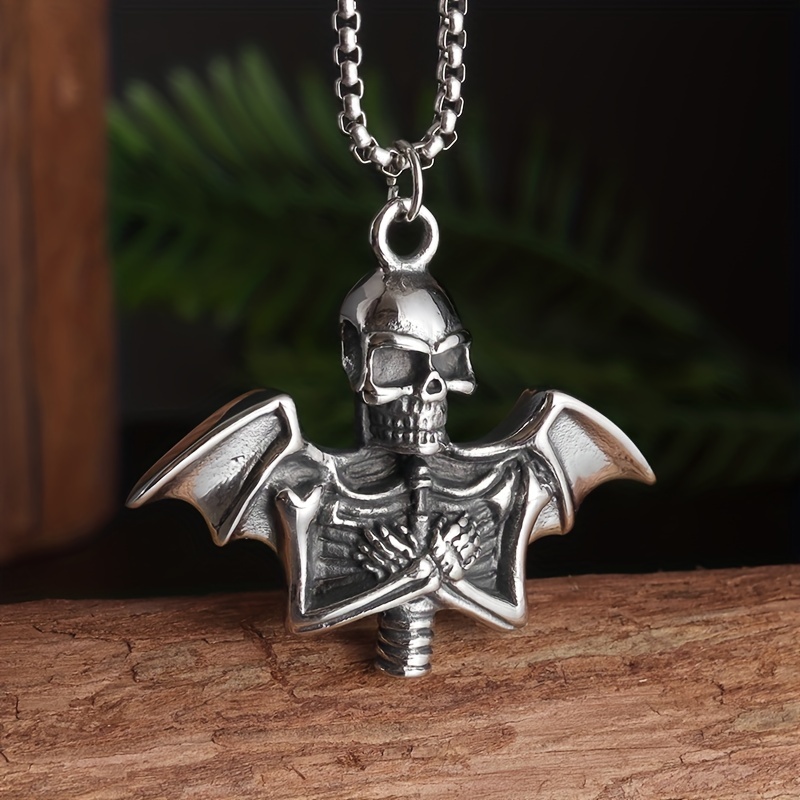 1pc Gothic Bat Skull Demon Halskette Anhänger Für Männer - Temu