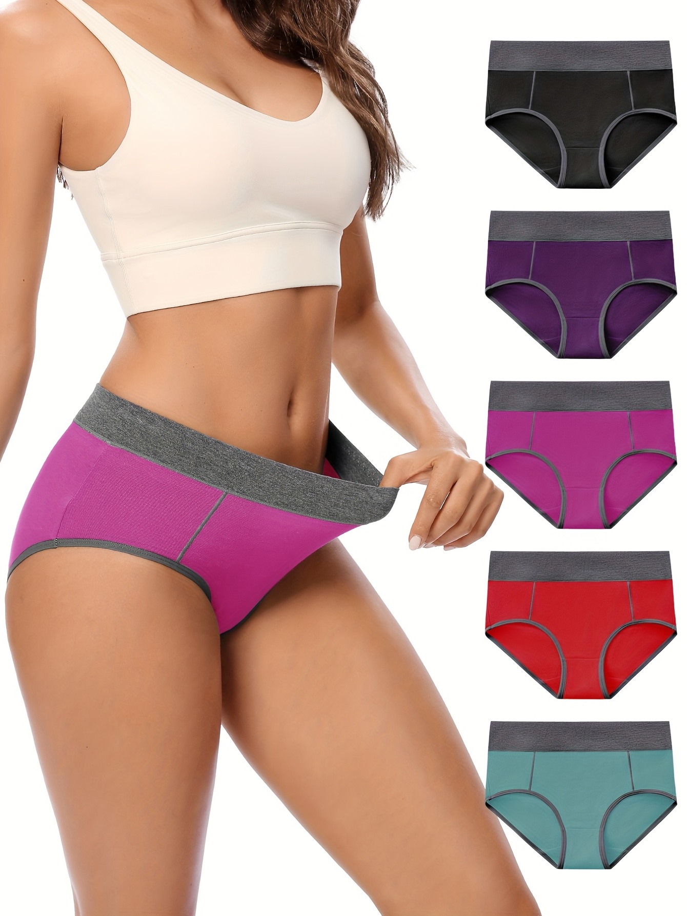 Lnrueg Cute Flexible Stretchy Simple Triangular Lightweight Classic  Underpant Panties Soft Women Underwear Solid Color 4 Pairs Soft Full  Coverage Breathable Cute Stretch Panty Mid : : Clothing &  Accessories