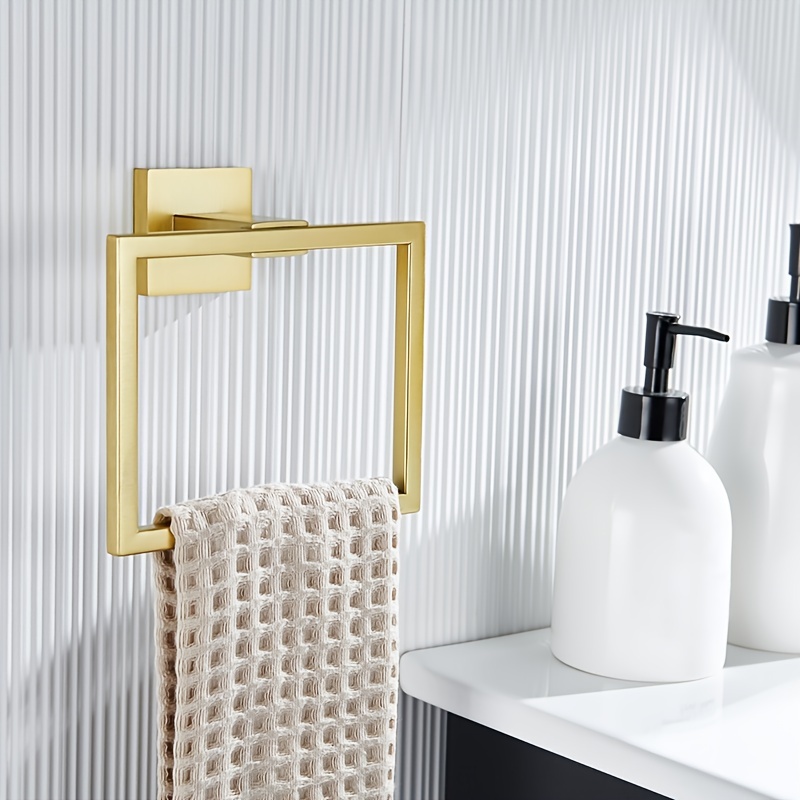 Toallero dorado cepillado moderno para baño con toallero