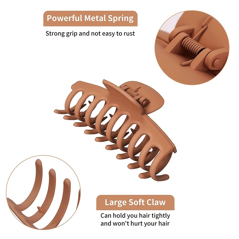 6pcs Large Hair Claw Clips Thick Thin Hair Matte Square Hair Claws Clips