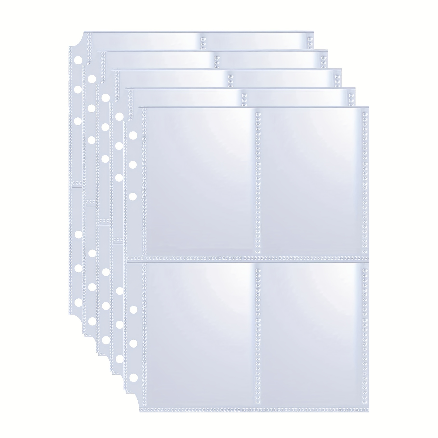  TYH Supplies Heavy Duty Trading Card Sleeves for 3 Ring Binder, Double Sided Ultra Clear 11 Hole
