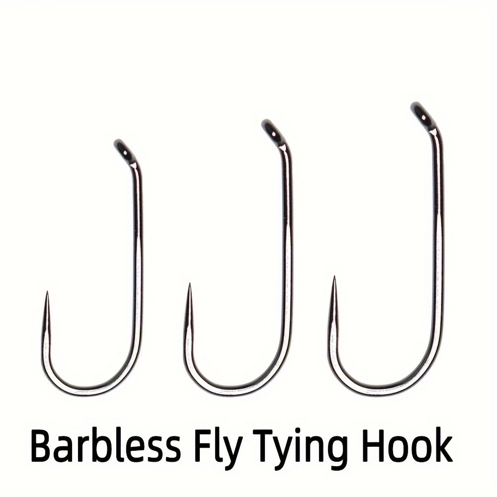 14 #16 #18 High carbon Steel Barbless Hooks Fly Tying Hook - Temu