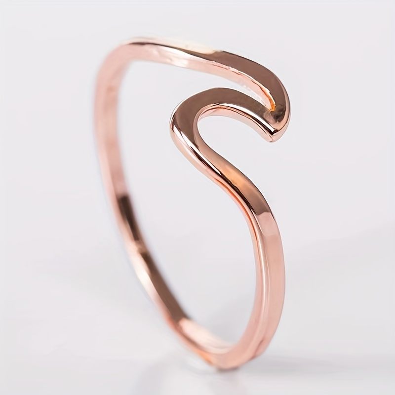Wave Ring Electroplated Alloy Finger Ring For Men