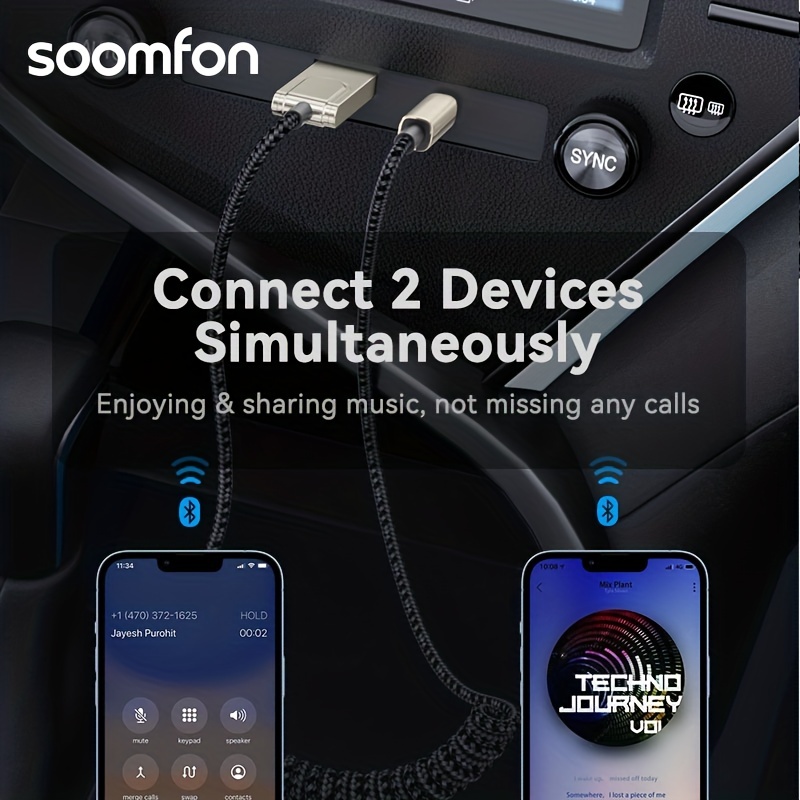  Bluetooth Transmitter Receiver, SOOMFON 3-in-1