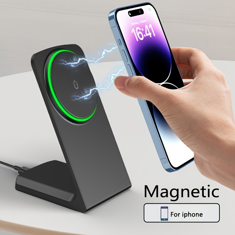 Support de chargeur rapide sans fil magnétique pour voiture pour iPhone  MagSafe 13/13 mini/13 Pro/13 Pro Max/12 Series et étuis officiels MagSafe,  support de téléphone à évent à charge rapide 15 W (no