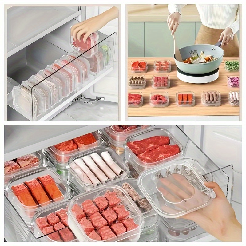 Refrigerator Frozen Meat Four-compartment Storage Box Food-grade Freezer  BFDKWA 