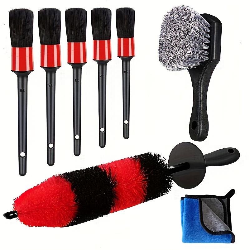 Car Cleaning Tool Kit, Car Detailing Brush Set, For Car Interior, Exterior,  Wheel Cleaning, Power Scrub Brush, Sponge Scrubber, Suitable For Car, Home,  Bathroom, Floor Tile, Wall, Cleaning Supplies, Cleaning Tool, Back