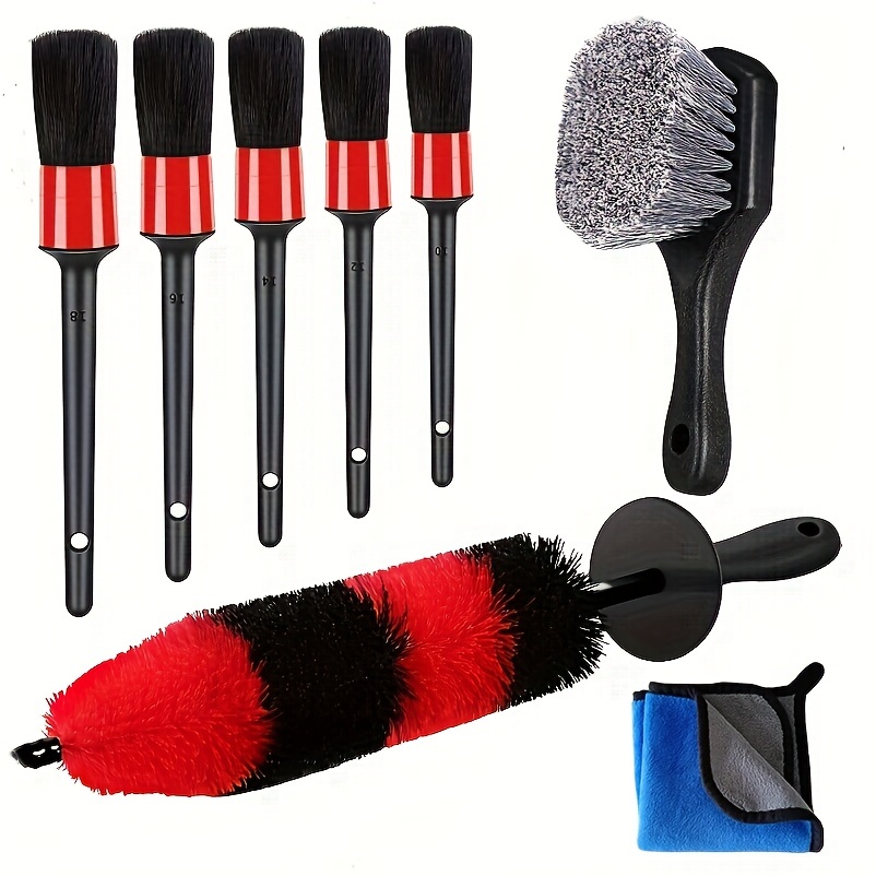 Car Cleaning Tool Kit Car Detailing Brush Set Power Scrub - Temu