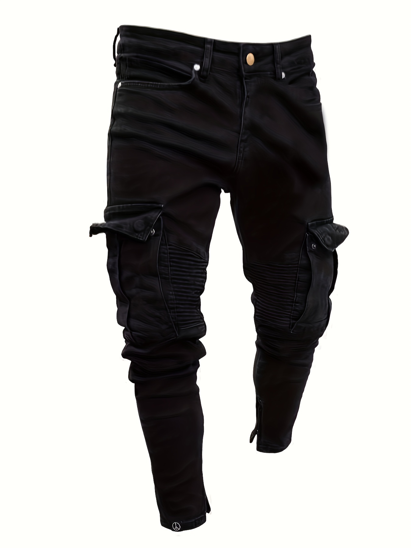  Pantalones cargo de trabajo para mujer, de algodón, con 8  bolsillos, informal, estilo de combate militar, Negro, 2 : Ropa, Zapatos y  Joyería