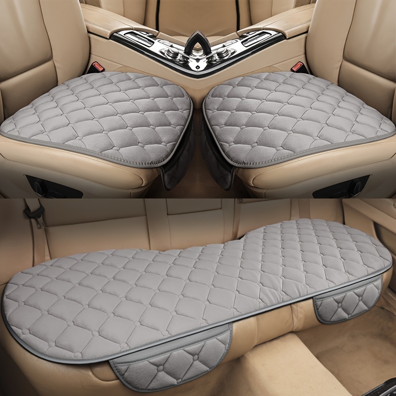 Car Interior Winter Warm Plush Leopard Print Car Seat Cushion